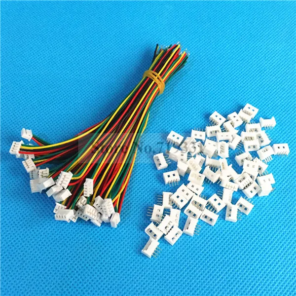 50 комплектов 4 контактный односторонний разъем JST 1 25 мм 28AWG|4 pin connectors wire|4 jst4 wire |