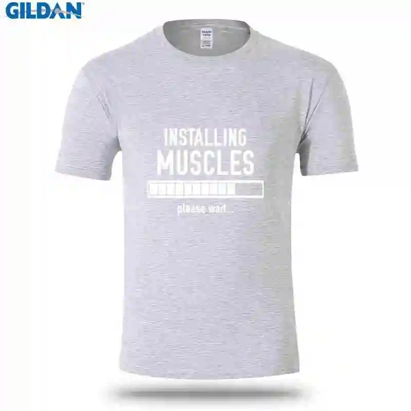 Humor Men Tshirt Breathable Hiphop Tops Installing Muscles T Shirt Cotton Anti-Wrinkle Homme | Мужская одежда