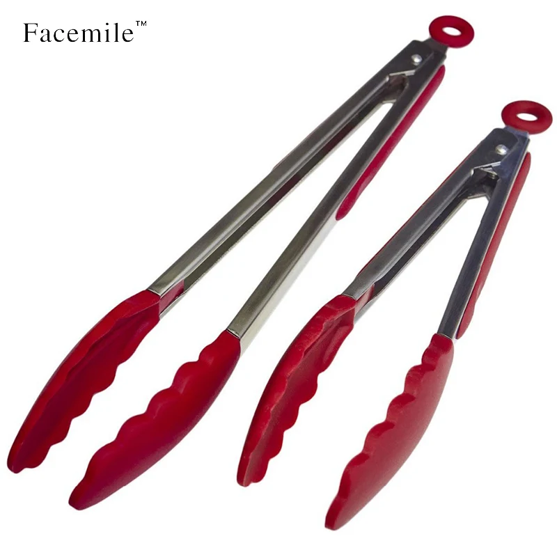 

Silicone Kitchen Tongs 12-Inch Bonus Cooking Tips Stainless Steel Salad & Grill Serving Tongs With Silicone Tips