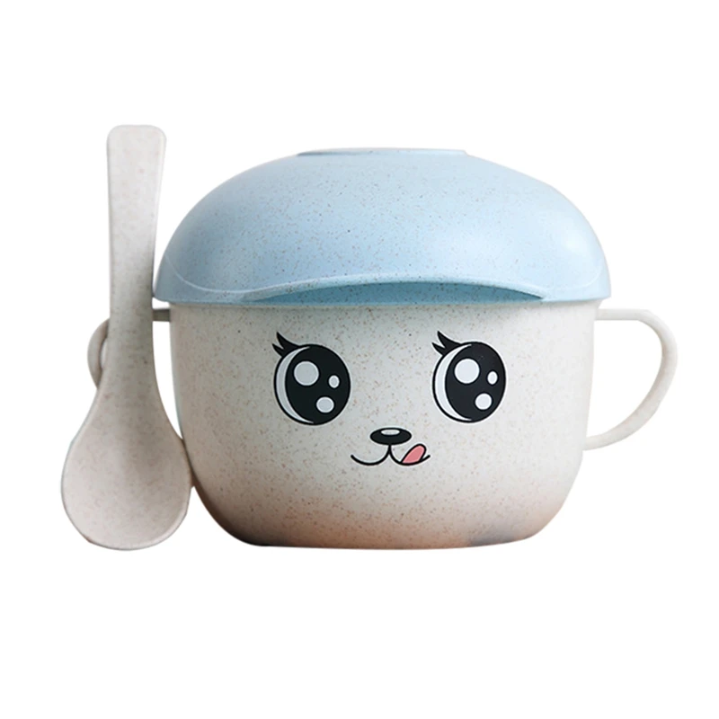 2Pc/set Baby Dishes Baby Food Storage Cartoon Pattern Bowl Spoon Set For Kids Children Tableware Eco-friendly Baby Training Bowl - Цвет: A1L