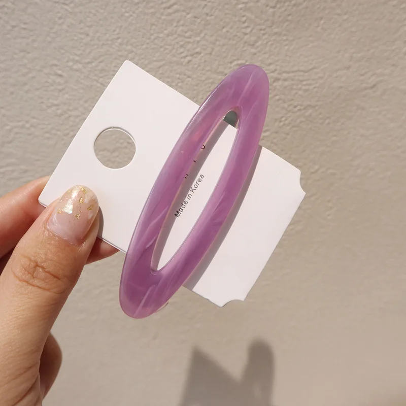 purple Новинка Корея Япония уксусная кислота Леопардовый принт шпильки геометрические полые овальные акриловые зажимы для волос женские аксессуары для волос Прямая поставка - Цвет: purple