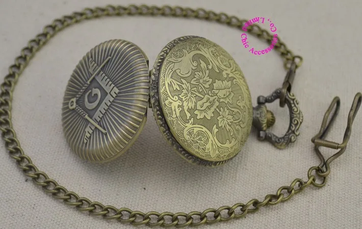 

wholesale fashion quartz Masons Freemasonry pocket watch woman man vintage antique Pendant G fob watches ancient classic bronze