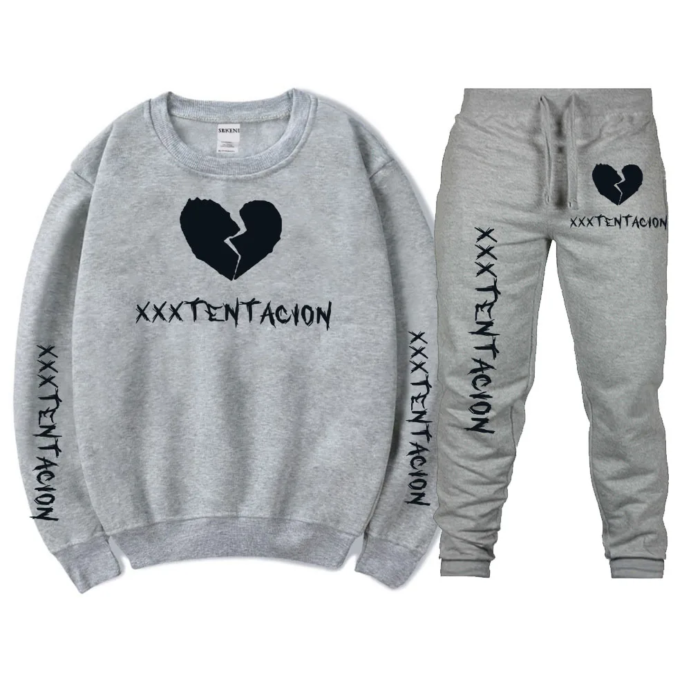 New Fashion Tracksuit men XXXTentacion Hip hop print cotton Hoodies+pants set casual sportsuits male autumn winter suits | Мужская