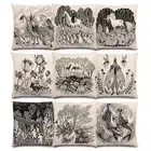 Чехол на подушку, чехол-подушка с изображением волшебного мира, леса, цветов, ночи, призрака, единорога, лисы, оленя