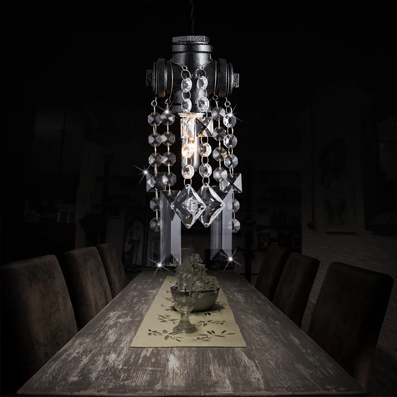 Креативная хрустальная люстра для водопроводной трубы в европейском стиле