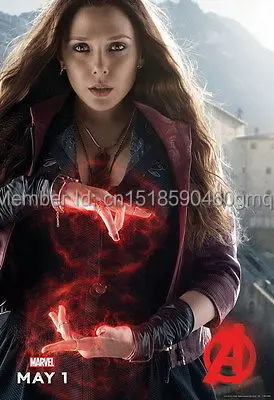 Elizabeth Olsen-Алая ведьма супер звезда Шелковый плакат искусство украшения спальни 0187