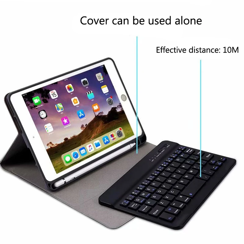Чехол для iPad Mini 5 ультра тонкий Съемный беспроводной Bluetooth клавиатура с ручкой Слот чехол для iPad Mini 1 2 3 4 5