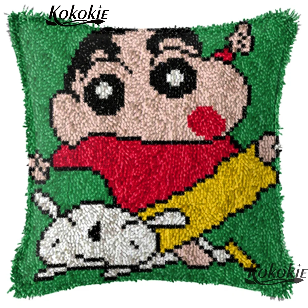 

Latch hook pillow cotton embroidery yarn cross stitch kits cartoon cushion mat 3d carpet gift Crocheting Rug Yarn Needlework
