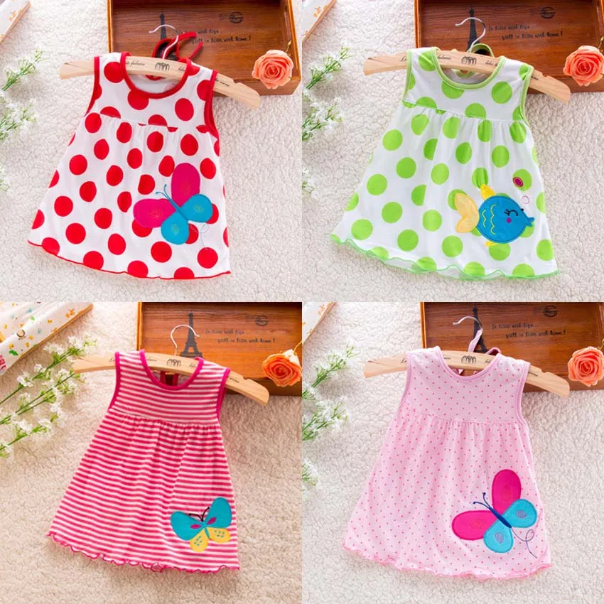 Летняя футболка для девочек хлопковая с цветочным принтом маленьких без рукавов