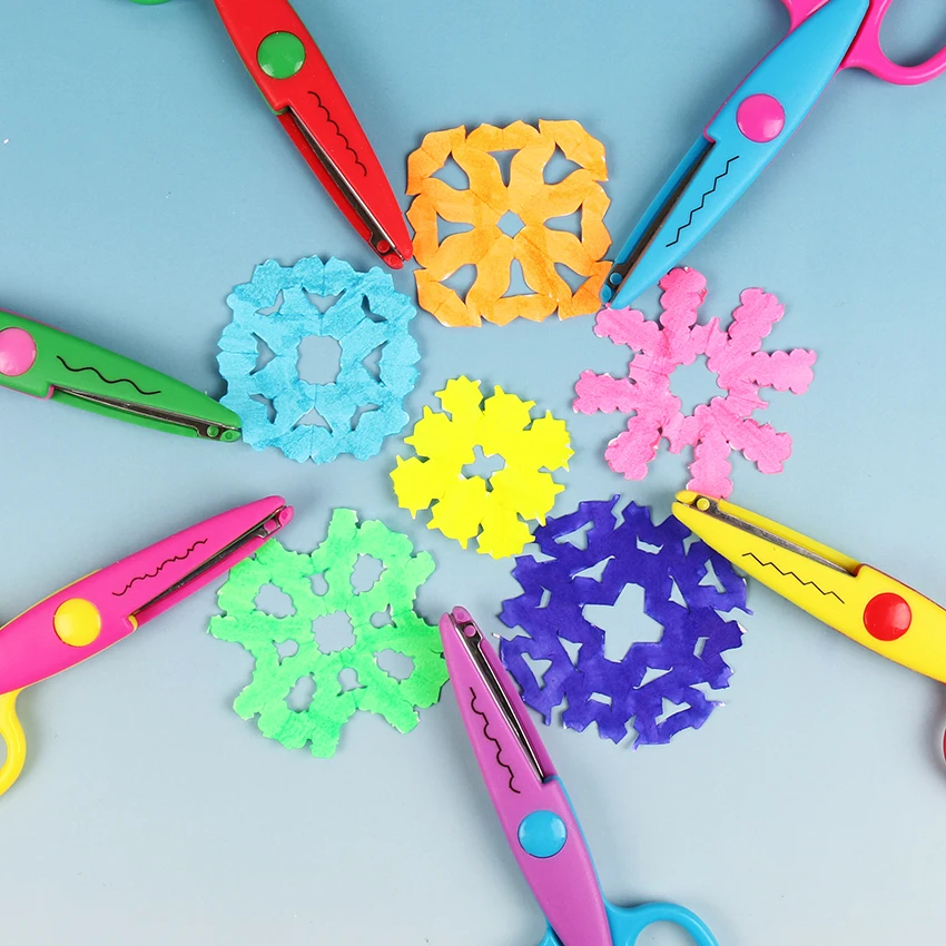 

6 Patterns Child Safety Laciness Scissors Metal and Plastic DIY Scrapbooking Photo Colors Scissors Paper Lace Diary Decoration