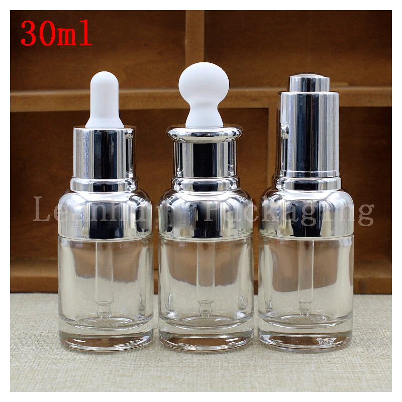 30 ML X 15PC High Quality Clear Glass Essential oil Bottle Press The Dropper Bottle Essence Lotion Packing Bottle, Personal Care