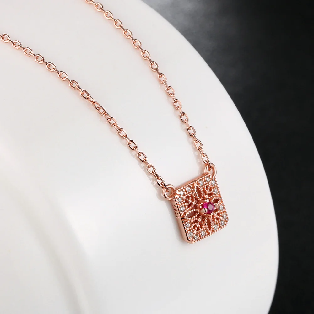 Женское ожерелье из серебра 925 пробы с рубином 2 мм|jewelry gold necklace|jewelry silver necklacejewelry