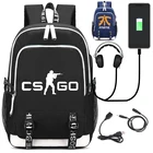 Школьная сумка для игр CS рюкзак CSGO с USB-портом для зарядки и замком и интерфейсом для наушников для студентов колледжа для мужчин и женщин
