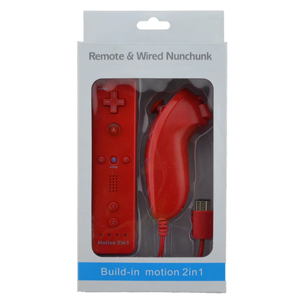 7 видов цветов Встроенный motion 2в1 для Wii remote & nunchunck Nintendo Gamepad/jostick/контроллер с Motion