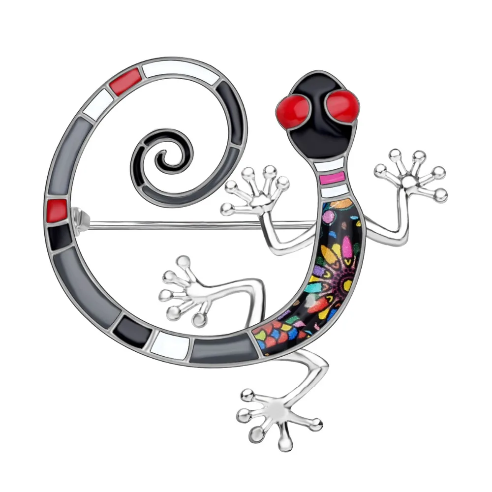 WEVENI массивные эмалевые Броши Gecko из сплава одежда заколка на шарф модные
