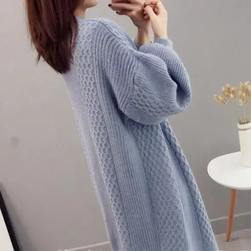 2019 Autumn Winter Fashion Women Long Sleeve loose knitting cardigan sweater Lady Knitted Female pull femme |