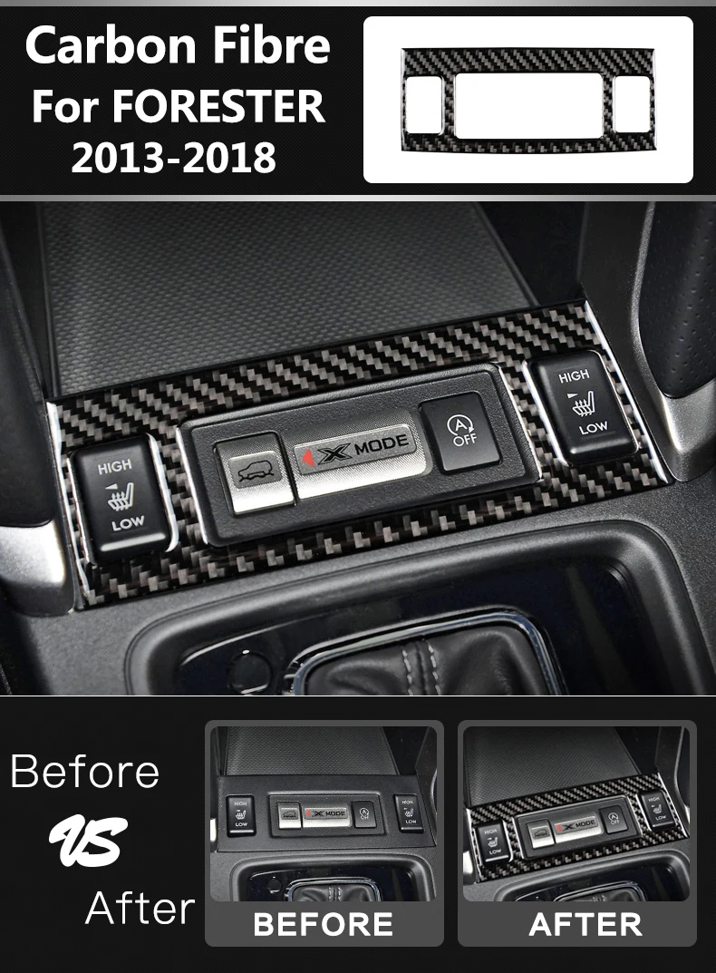 Аксессуары для Subaru Forester, 2013-, автомобильный Стайлинг, углеродное волокно, панель рулевого колеса, дверная ручка, внутренний стикер