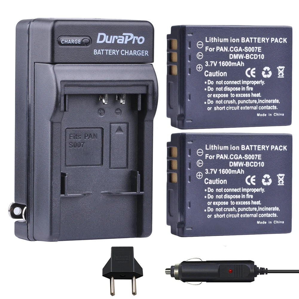 Аккумулятор и зарядное устройство для автомобиля 2 шт Panasonic DMC TZ1 TZ2 TZ3 TZ4 TZ5 TZ11 E1032P TZ50