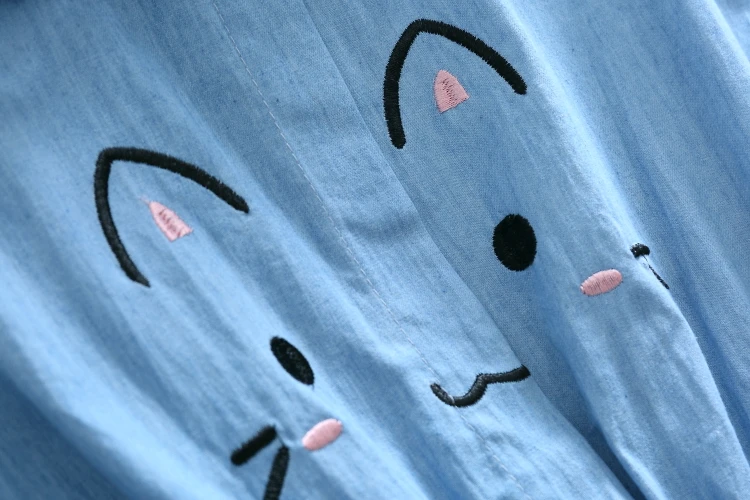 Летние Стильные Новые Модные женские синие джинсовые платья с коротким рукавом