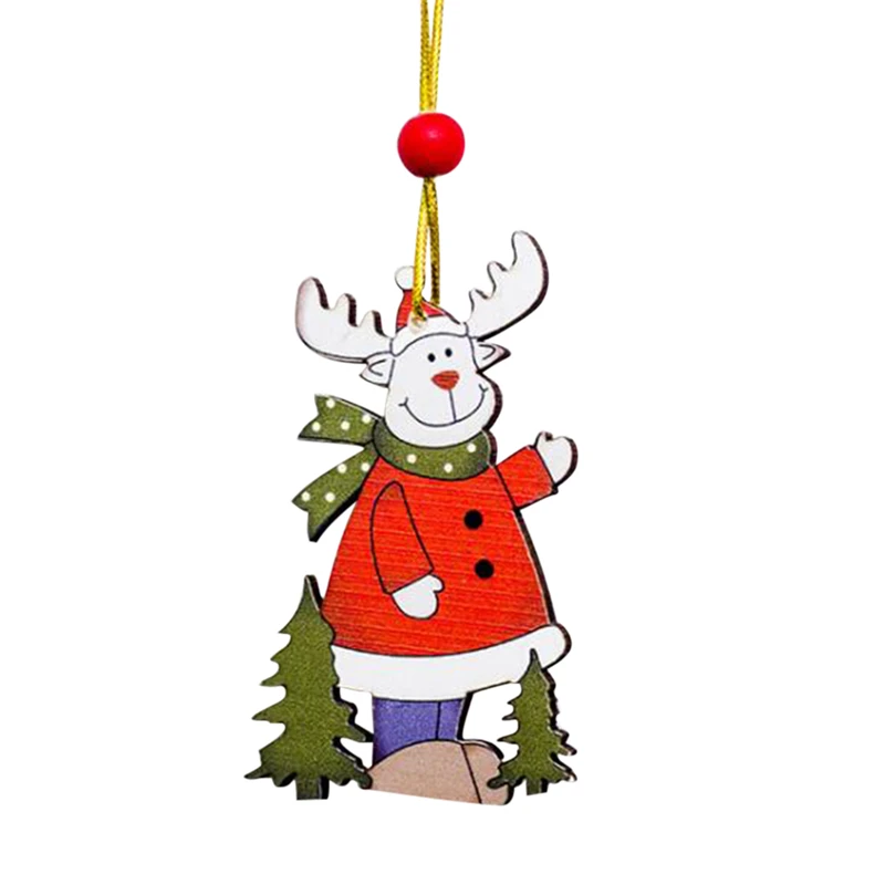 Деревянная Рождественская елка Санта Клаус Снеговик Лось ремесла