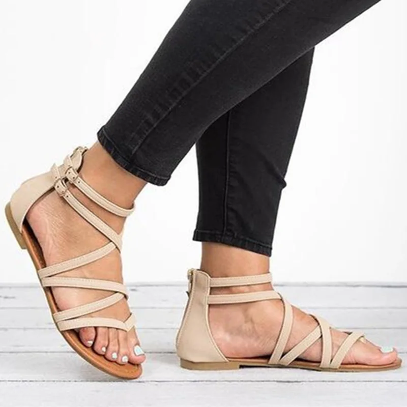 Женские сандалии большие размеры 35 43 на плоской подошве новые летние