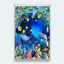 Большие 3D фотостудии занавески на окна дельфина океана жалюзи
