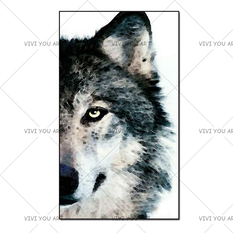 Skilled Painter Hand-painted High Quality Modern Abstract Timber Wolf Oil Painting on Canvas Handmade Lonely | Дом и сад