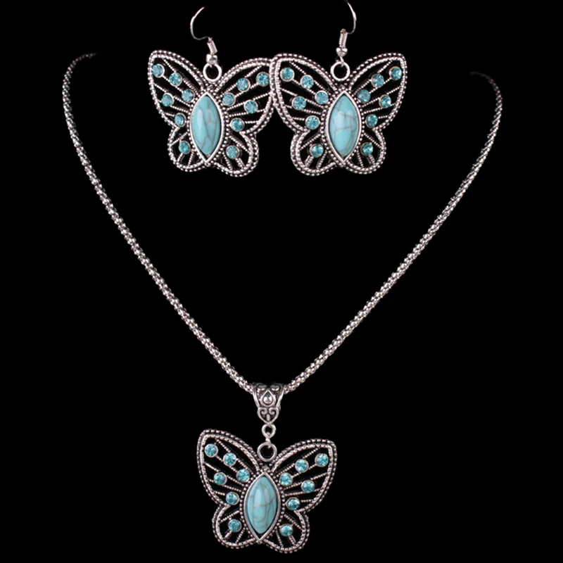 Женский винтажный набор украшений элегантные серьги ожерелье серьги-подвески