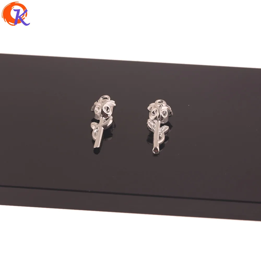 

Cordial Design 100Pcs 9*27MM Jewelry Findings Component/Charms/DIY Making/Flower Shape/Rhodium/Hand Made/Earrings Accessories