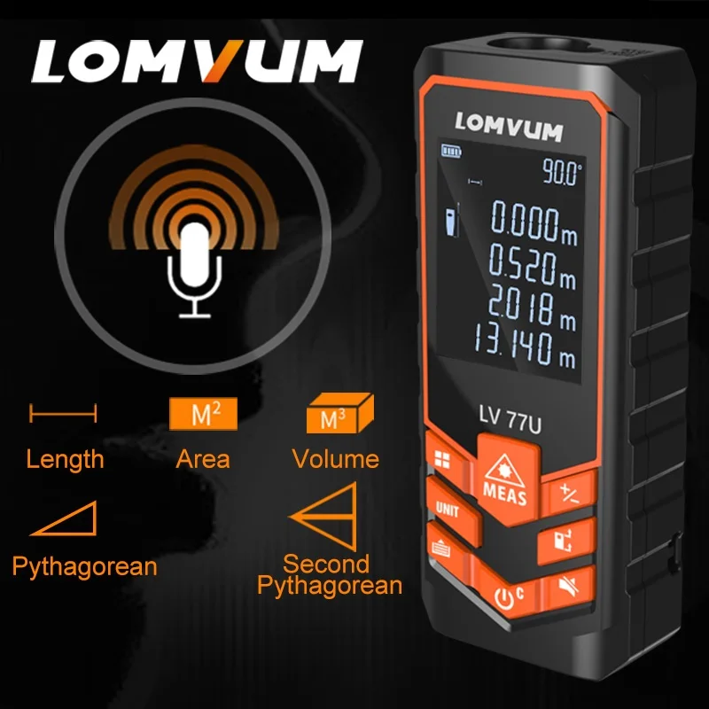 LOMVUM LV 66U 77U 120 м ручной лазерный дальномер цифровой измеритель электрического