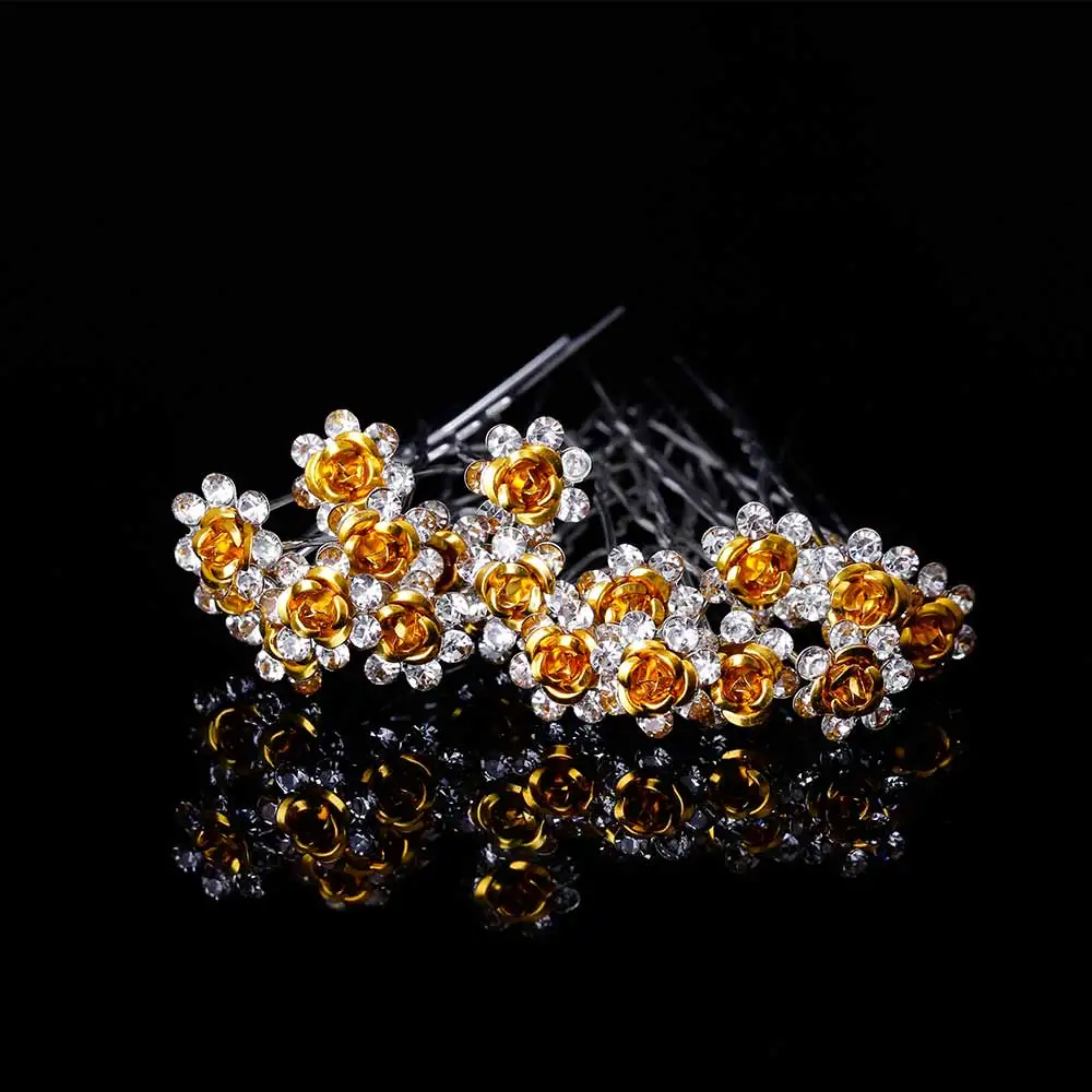 FAMSHIN 20 шт./партия шикарное женское свадебное с кристаллами и стразами заколки для