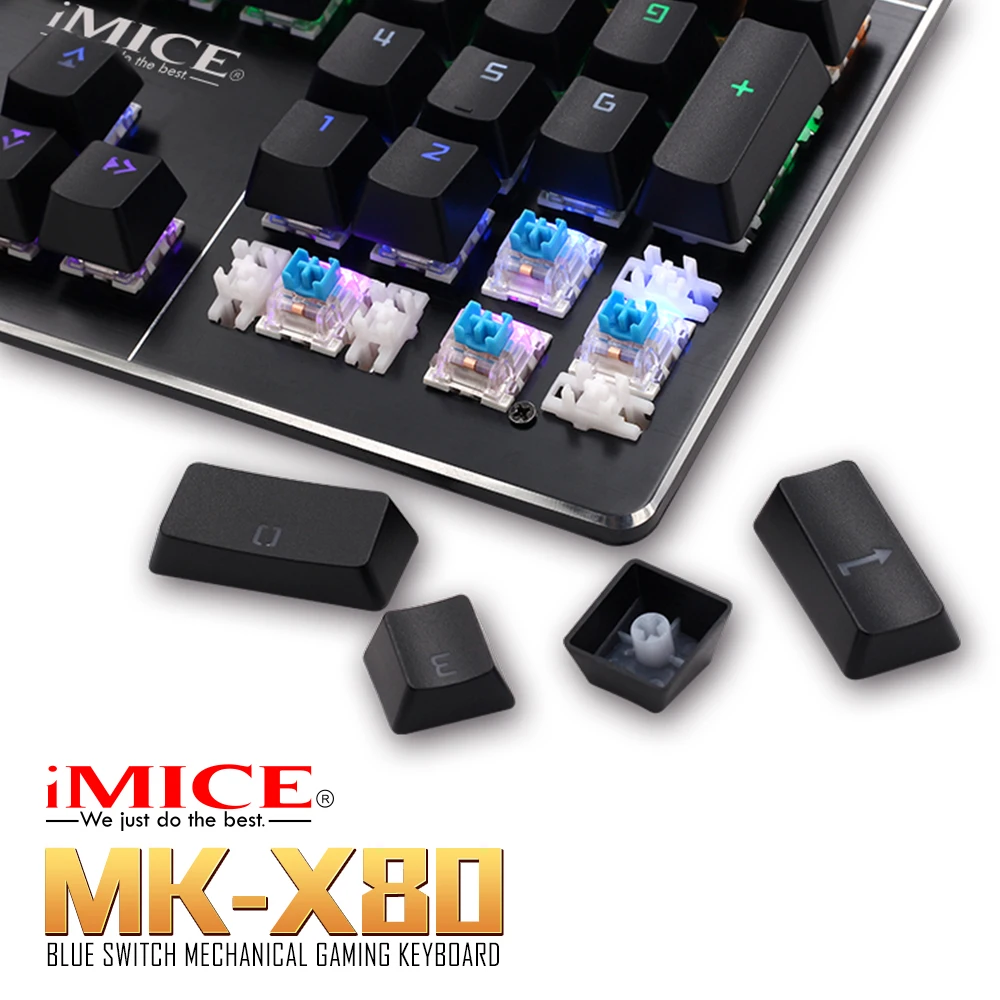 IMICE MK X80 Mchanical клавиатура синий переключатель игровая с подсветкой 104 клавиши
