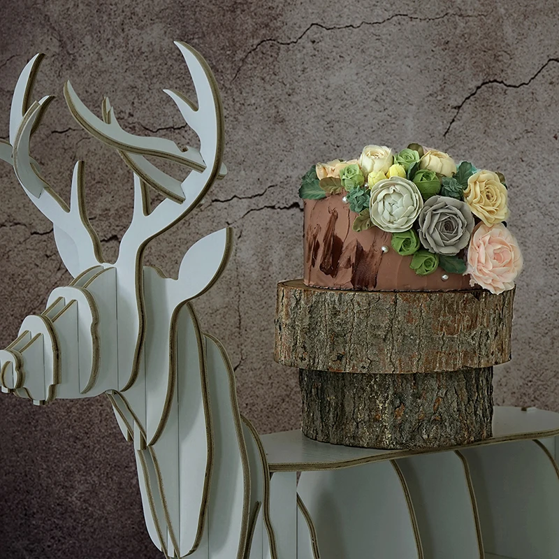 Деревянный поднос для торта Lod свадебные тарелки кексов с лаем дерева фруктами