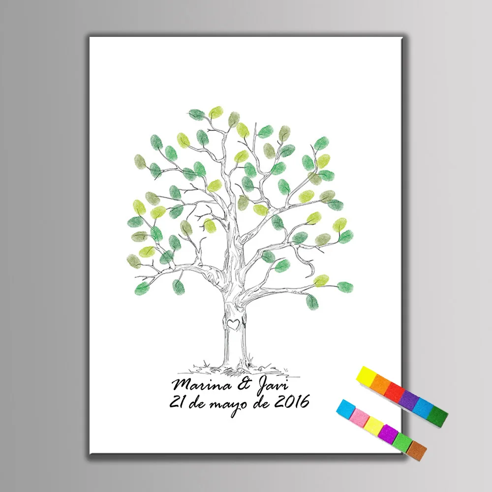 Лидер продаж индивидуальная Картина на холсте с изображением дерева для свадьбы