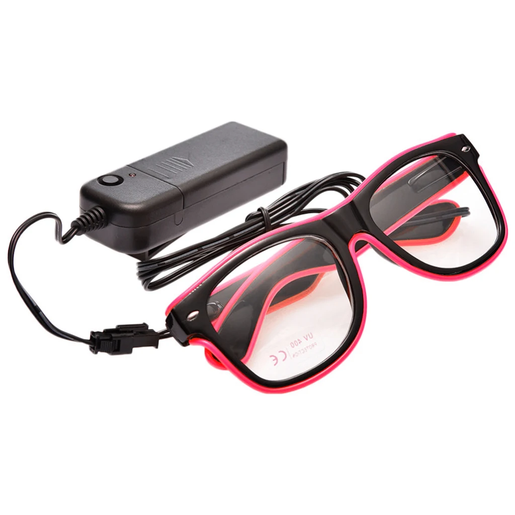 Flashing EL Wire Led Glasses Luminous Party Decor Lighting Classic Bright LED Light Up Halloween SunGlasses Novelty Gift | Дом и сад