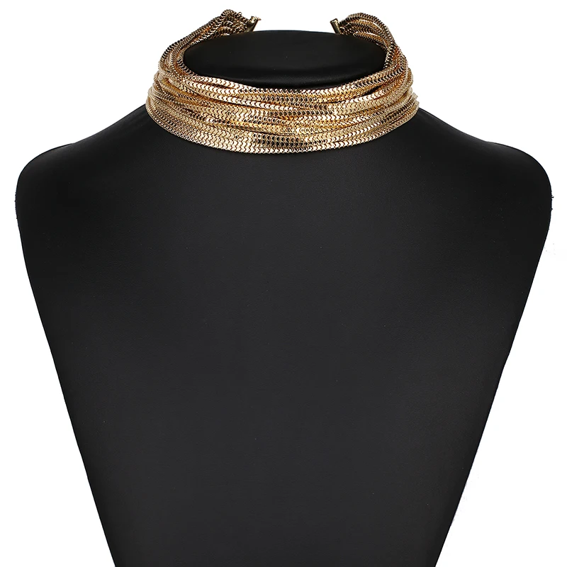 Wholesale JUJIA Statement Jewelry Collares Mujer Metal Chain Chockers Maxi Gold Necklace Pendant Necklaces | Украшения и