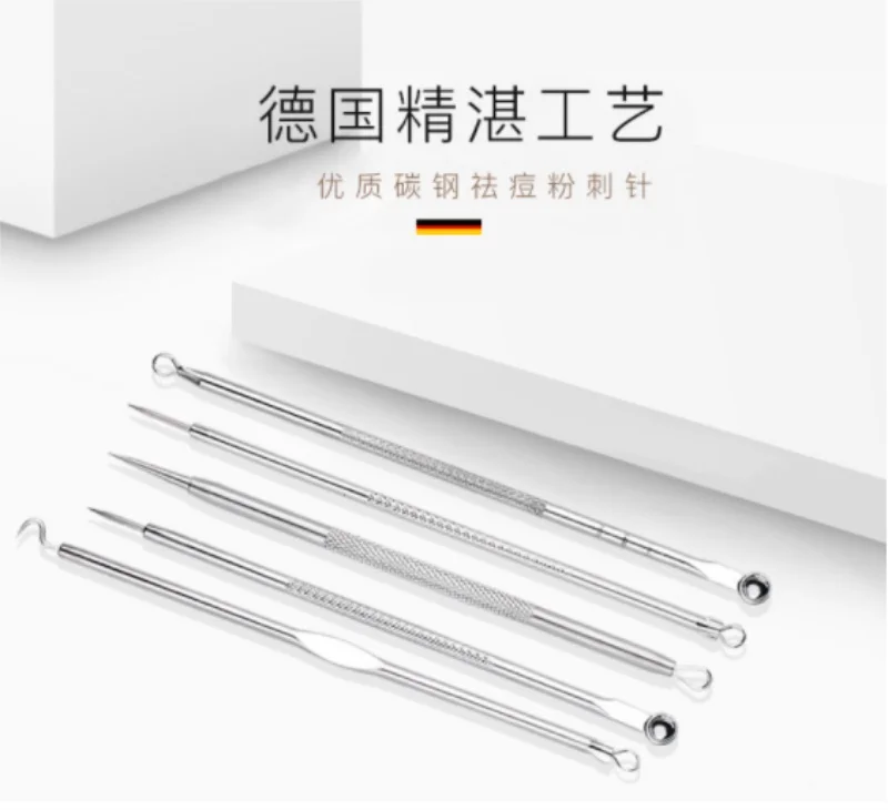 5pcs Stainless Steel Blemish Blackhead Come done Acne Removal Extractor Remover Needles Pimple Kit Makeup Tool / 500pcs |