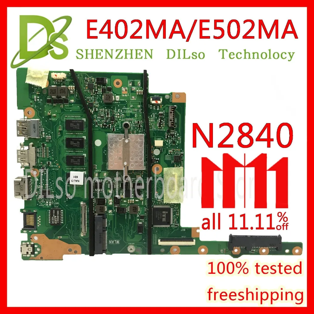 

KEFU E402MA для ASUS E402MA E502MA материнская плата для ноутбука N2840U 2G/4G материнская плата REV2.0 интегрированный процессор бортовой работы 100% тест