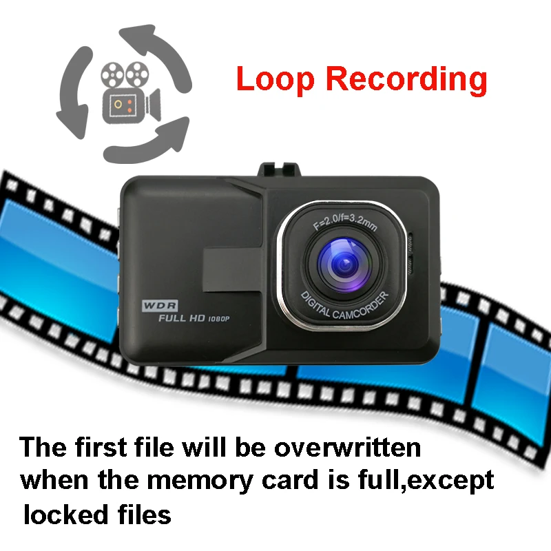 FHD 1080P Автомобильный dvr двойной объектив автомобиля видео регистраторы тире