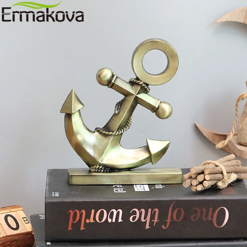 ERMAKOVA Металлический Якорь фигурка железная Лодка Якорь статуя Средиземноморский стиль домашний рабочий стол украшение Ресторан Бар Металлическая статуэтка