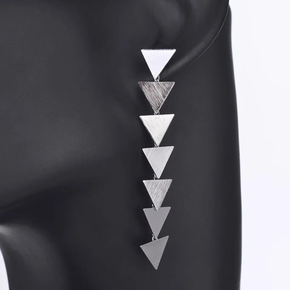 Cringcoco 2019 Geometric Eardrop Sensuous Simple Atmosphere Triangle Dangle Drop Earrings Popular Modern Jewellery | Украшения и