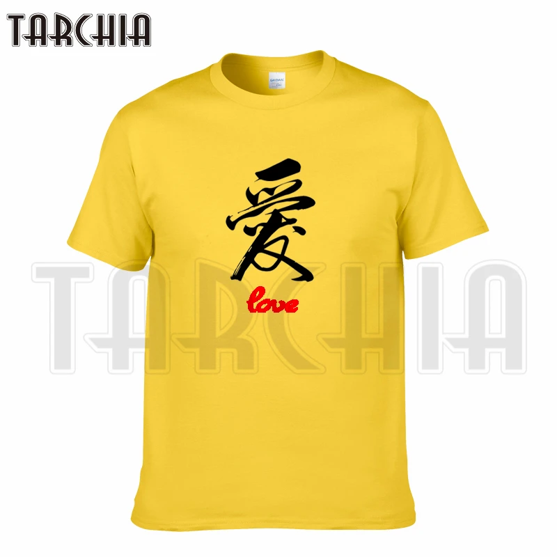 Футболка TARCHIA мужская с надписью Love хлопок короткий рукав Повседневная модная