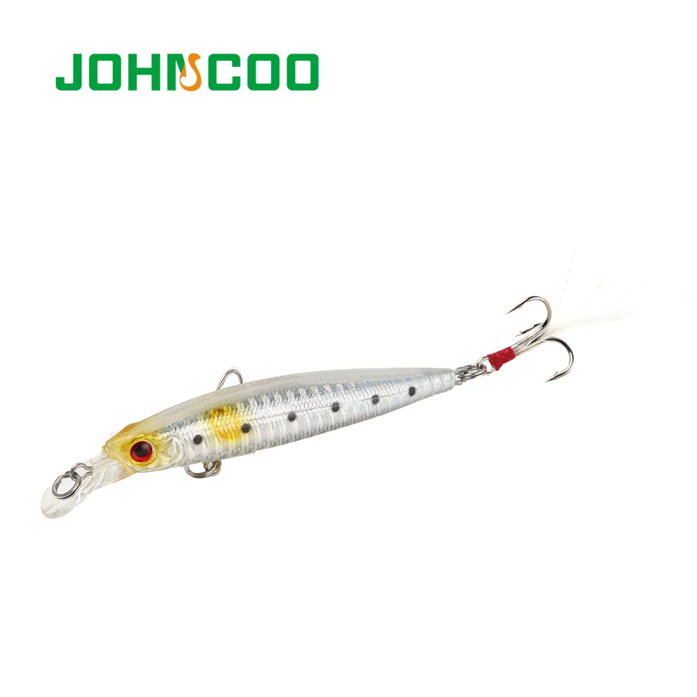 JOHNCOO 1 шт. гольян жесткий приманки с пером 10 см г искусственные воблер 6 цветов