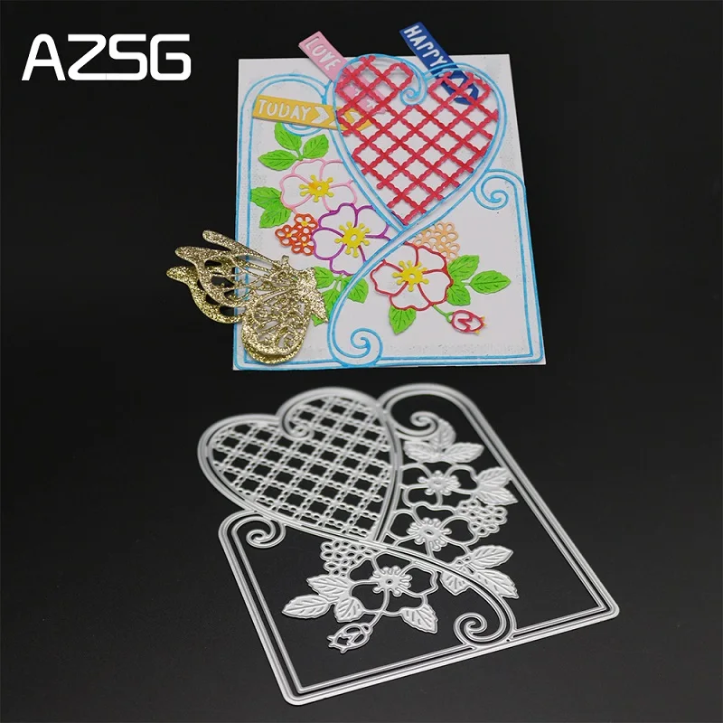 

AZSG Love border Metal Cutting Mold DIY Scrapbook Album Decoration Supplies Clear Stamp DIY Paper Card