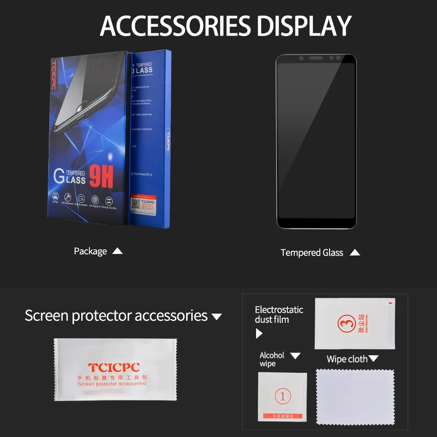 TCICPC для Redmi Note 5 закаленное стекло 9H HD прозрачное полное покрытие Защитное стекло для Xiaomi Redmi Note 5 Pro Защитная пленка для экрана