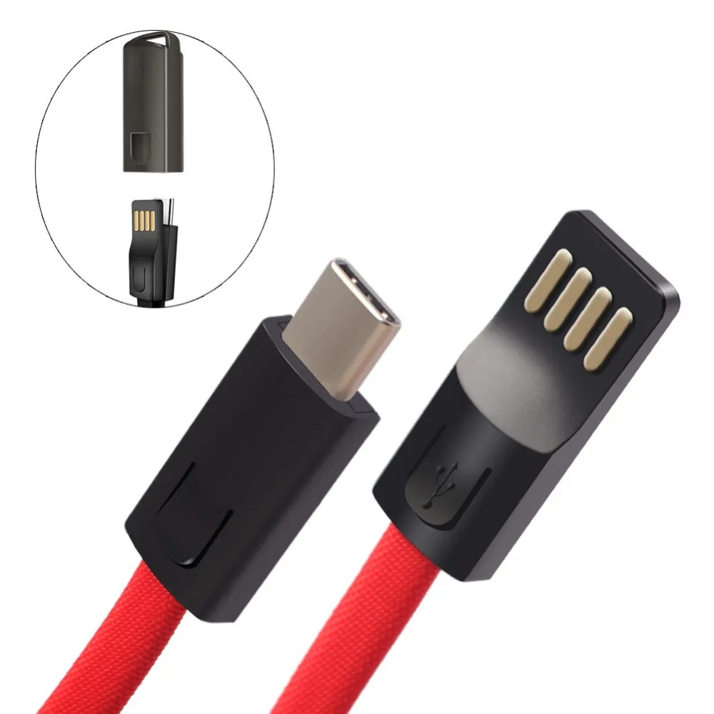 Универсальный короткий Портативный USB кабель типа C брелок для телефона зарядный