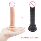 Силиконовый фаллоимитатор camaTech 14,5*2,4 см с мощной присоской, мини-Анальный Пенис с присоской, реалистичный маленький член, анальная пробка для начинающих