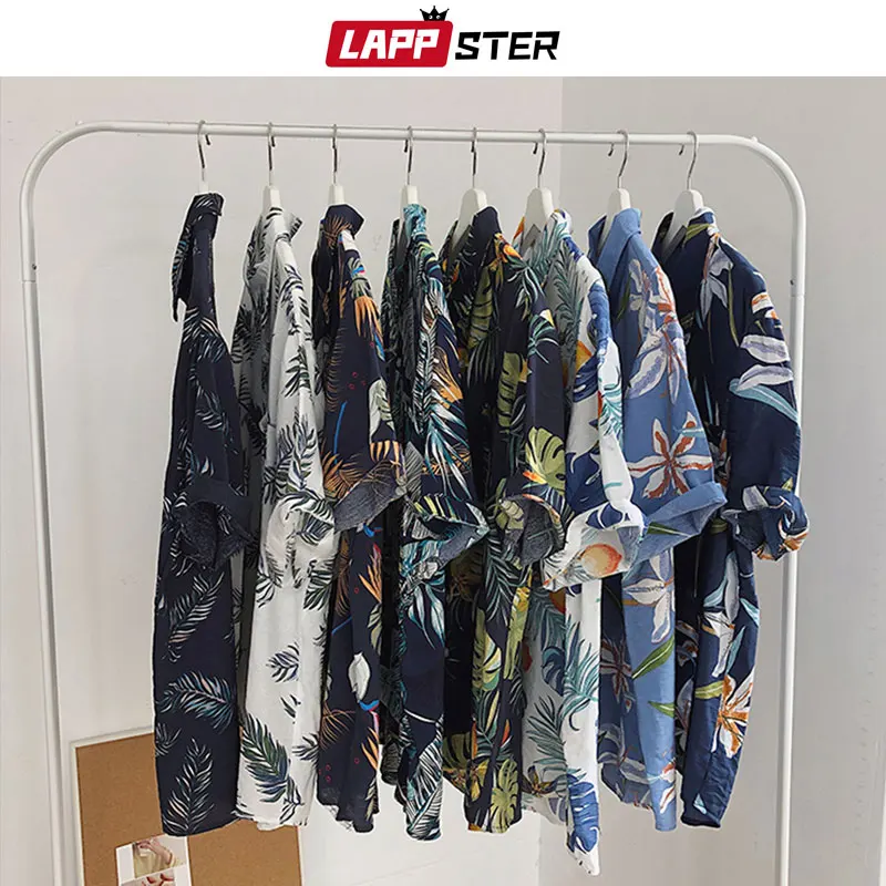 Мужская рубашка с короткими рукавами LAPPSTER Корейская Тонкая Повседневная в стиле
