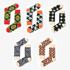 Брендовые оригинальные мужские модные трендовые носки COCOTEKK в стиле хип-хоп геометрический рисунок разноцветные Свадебные носки в полоску
