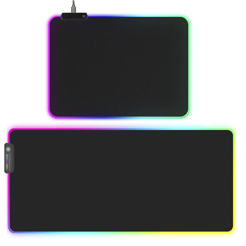 

RGB игровой коврик для мыши, светящийся светодиодный цветной светящийся коврик для ПК, ноутбука, настольного компьютера
